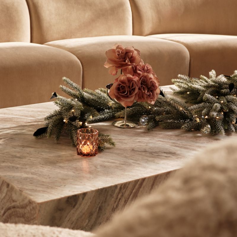 Faux Downswept Pine Pre-Lit LED Holiday Garland with Warm White Lights 84" - image 4 of 5