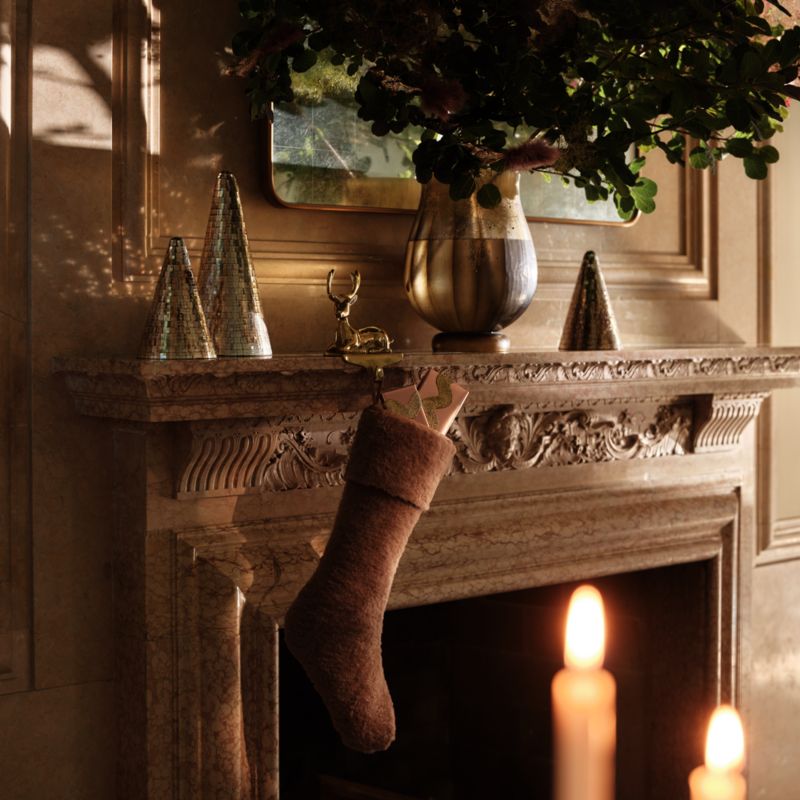 Naya Brown Sheepskin Christmas Stocking - image 3 of 4