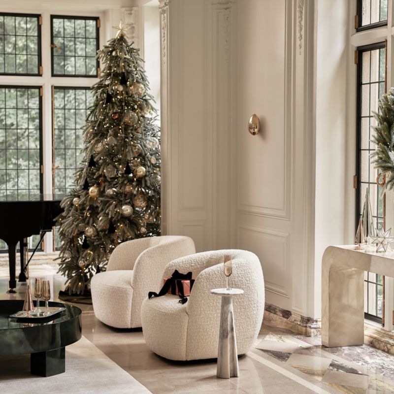 Faux Downswept Flocked Pine Pre-Lit LED Christmas Tree with Warm White Lights 9' - image 5 of 7