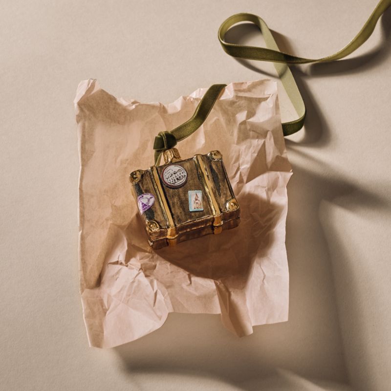 Suitcase Hand-Painted Glass Christmas Tree Ornament - image 3 of 4