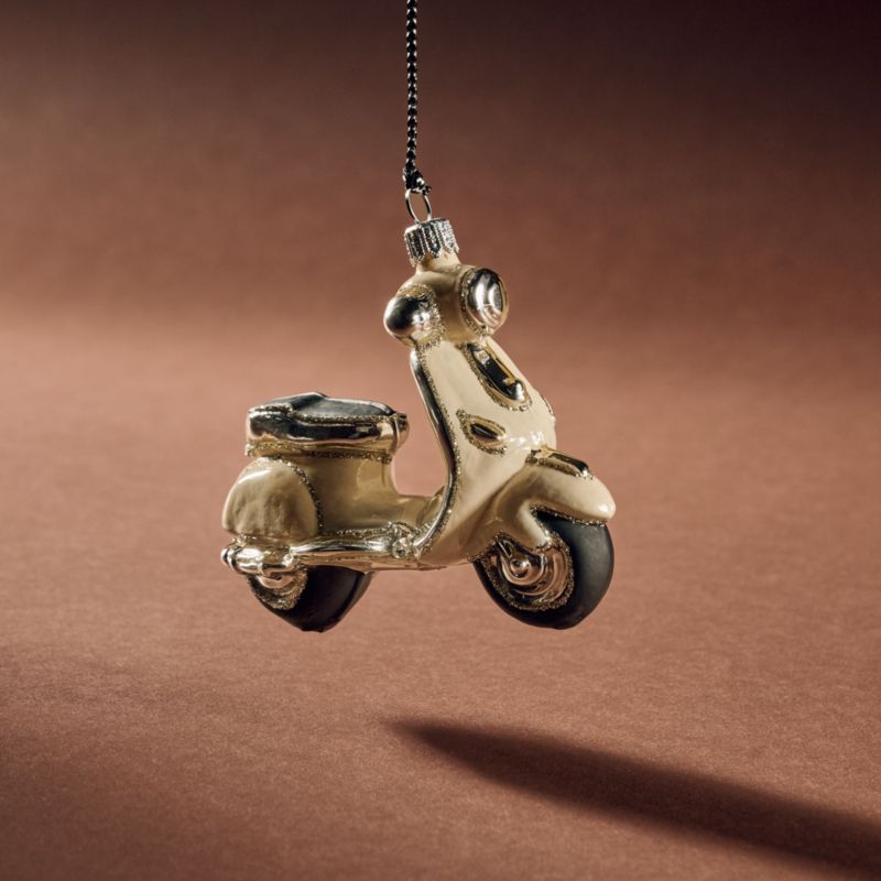 Italian Scooter Hand-Painted Glass Christmas Tree Ornament - image 3 of 4
