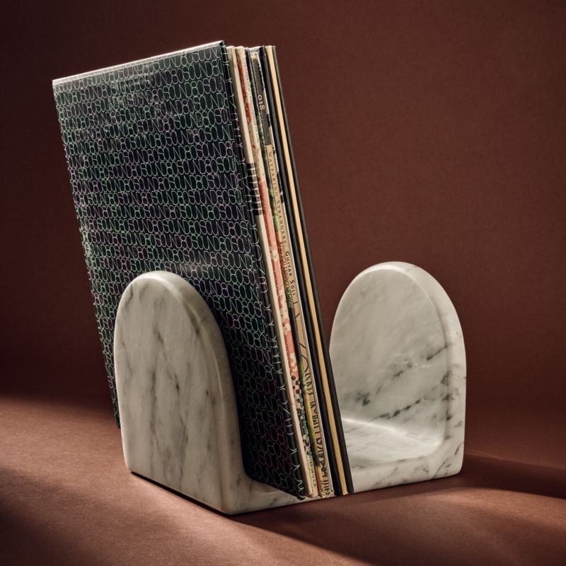 Chez White Marble Vinyl Stand - image 4 of 5