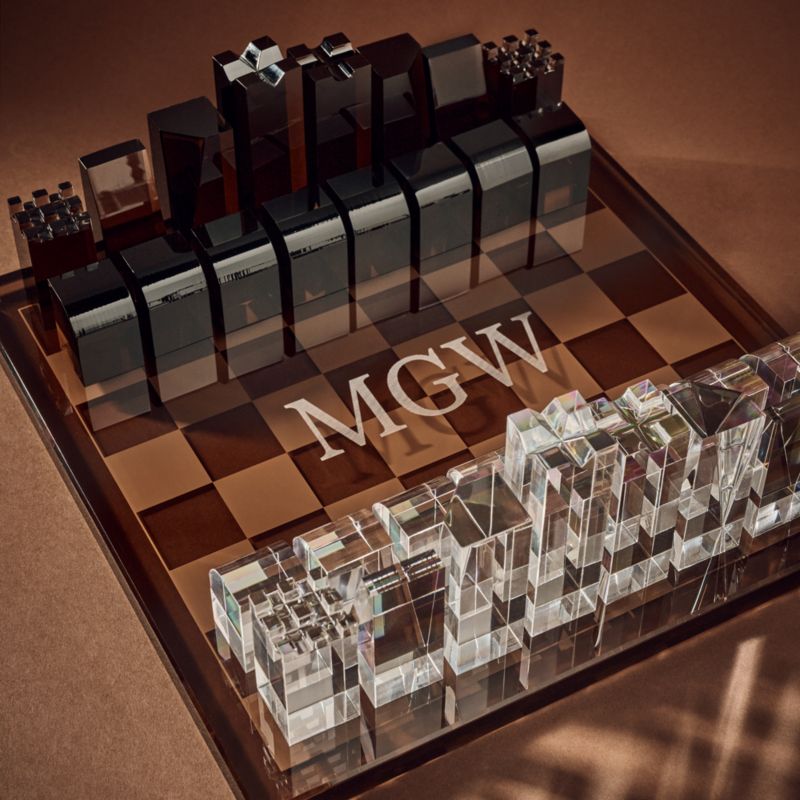 Sienna Brown and Clear Acrylic Chess Set - image 6 of 8