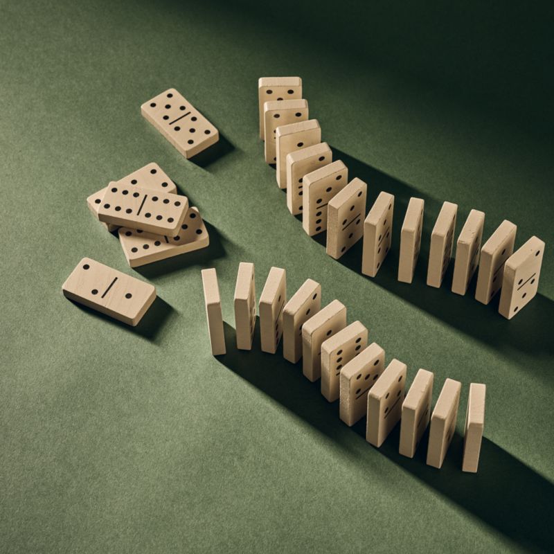 Green Wood Dominoes Game Set - image 4 of 5