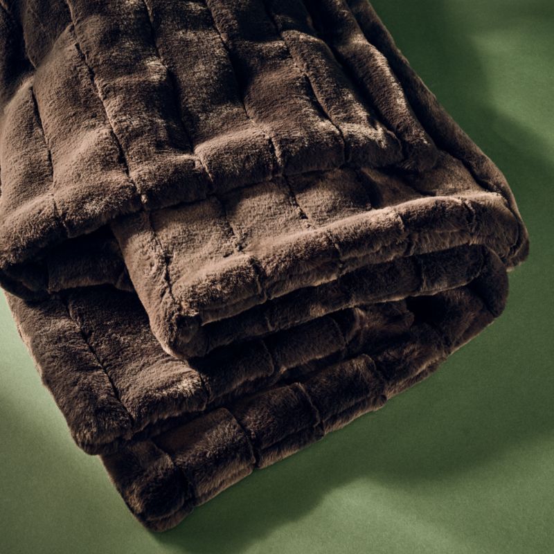 Channel Double-Sided Double Sided Mink Brown Faux Fur Throw Blanket 50"x70" - image 5 of 6