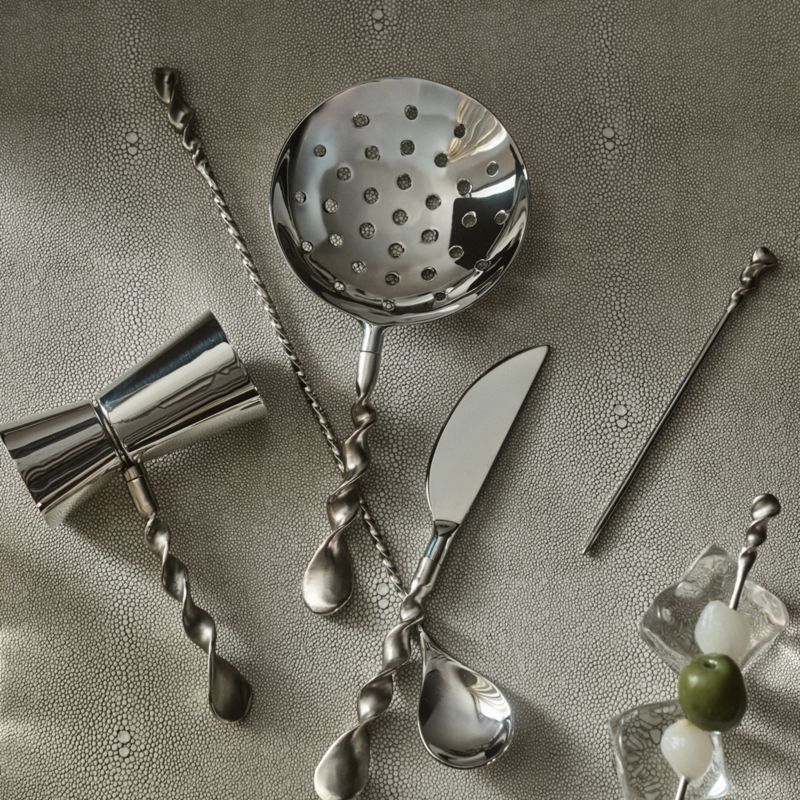 Nerano Silver Stainless Steel Strainer With Cast Brass Handle by Nina Garcia - image 1 of 3