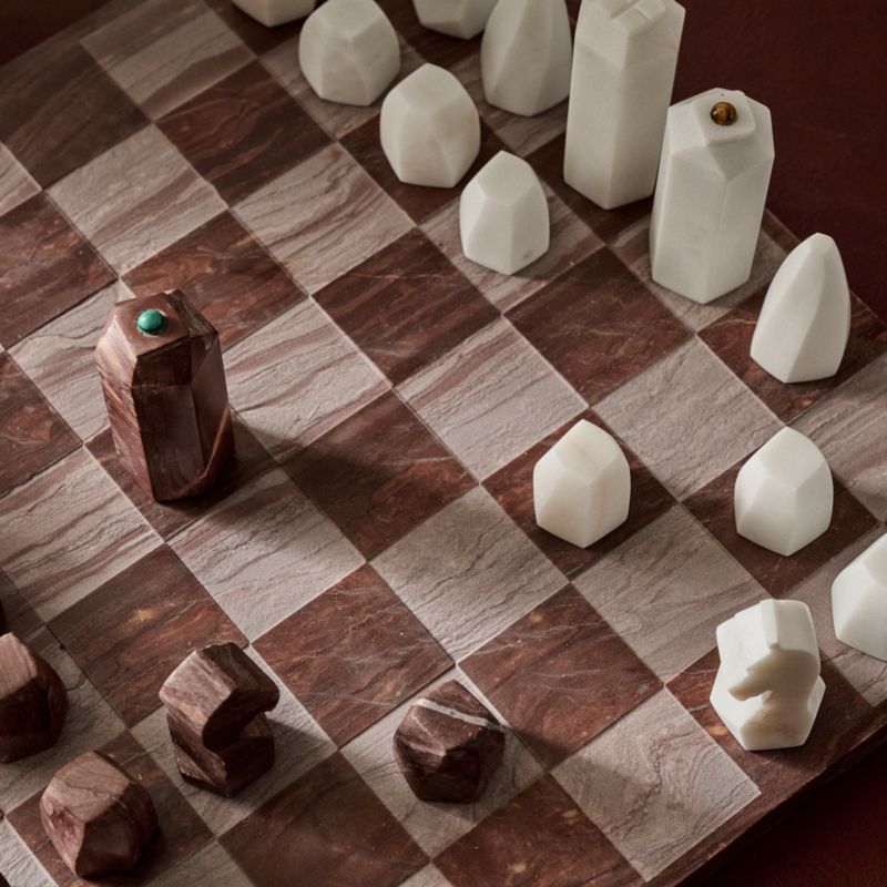 Delphi Red and White Marble Chess Set by Nina Garcia - image 5 of 6