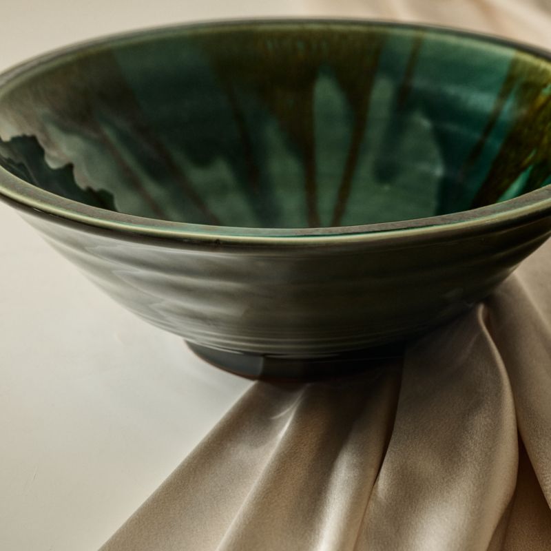 Amir Green Serving Bowl With Reactive Glaze by Nina Garcia - image 1 of 4