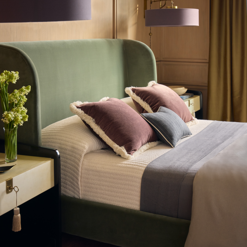 Jackson Sage Green Velvet Upholstered Queen Bed - image 9 of 12