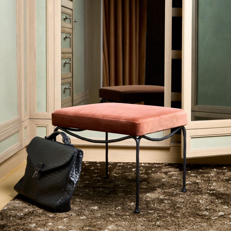 Journey Terracotta Red Velvet Stool - image 7 of 14