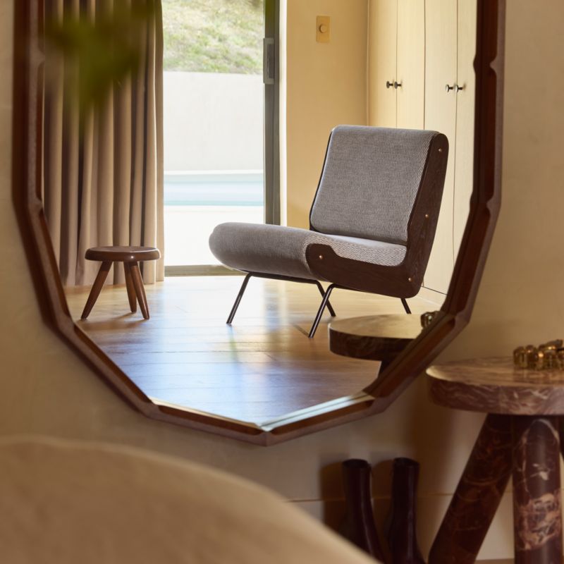 Meda Geometric Grey Textured Weave Accent Chair by Gianfranco Frattini - image 8 of 11