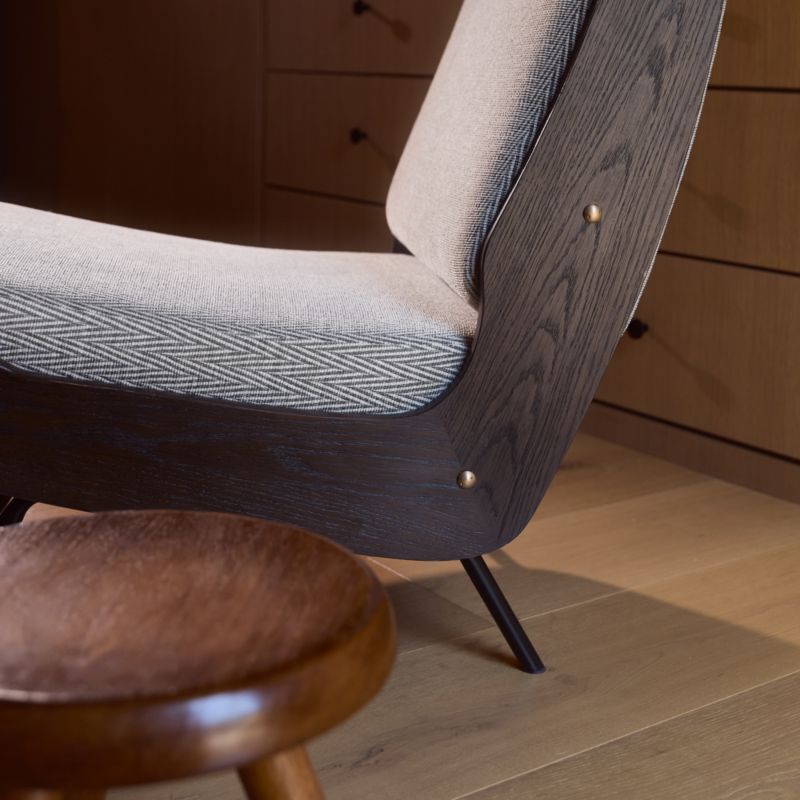 Meda Geometric Grey Textured Weave Accent Chair by Gianfranco Frattini - image 9 of 11
