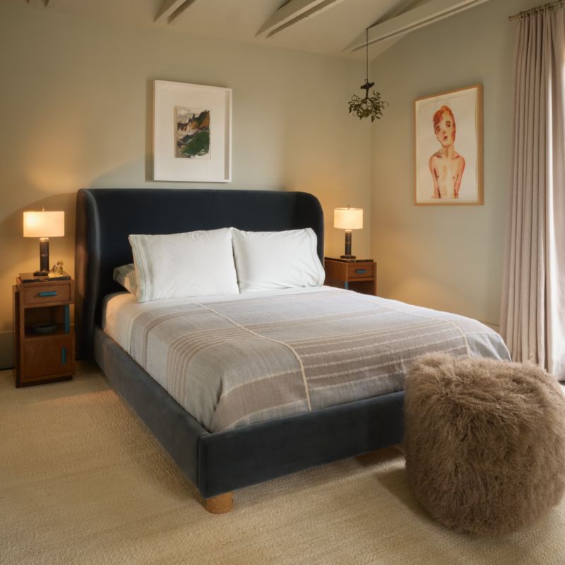 Bozzi Taupe Mongolian Sheepskin Ottoman - image 6 of 11
