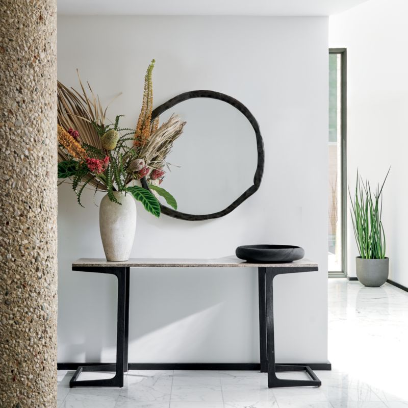 Abel Black Round Wall Mirror 48" - image 9 of 12