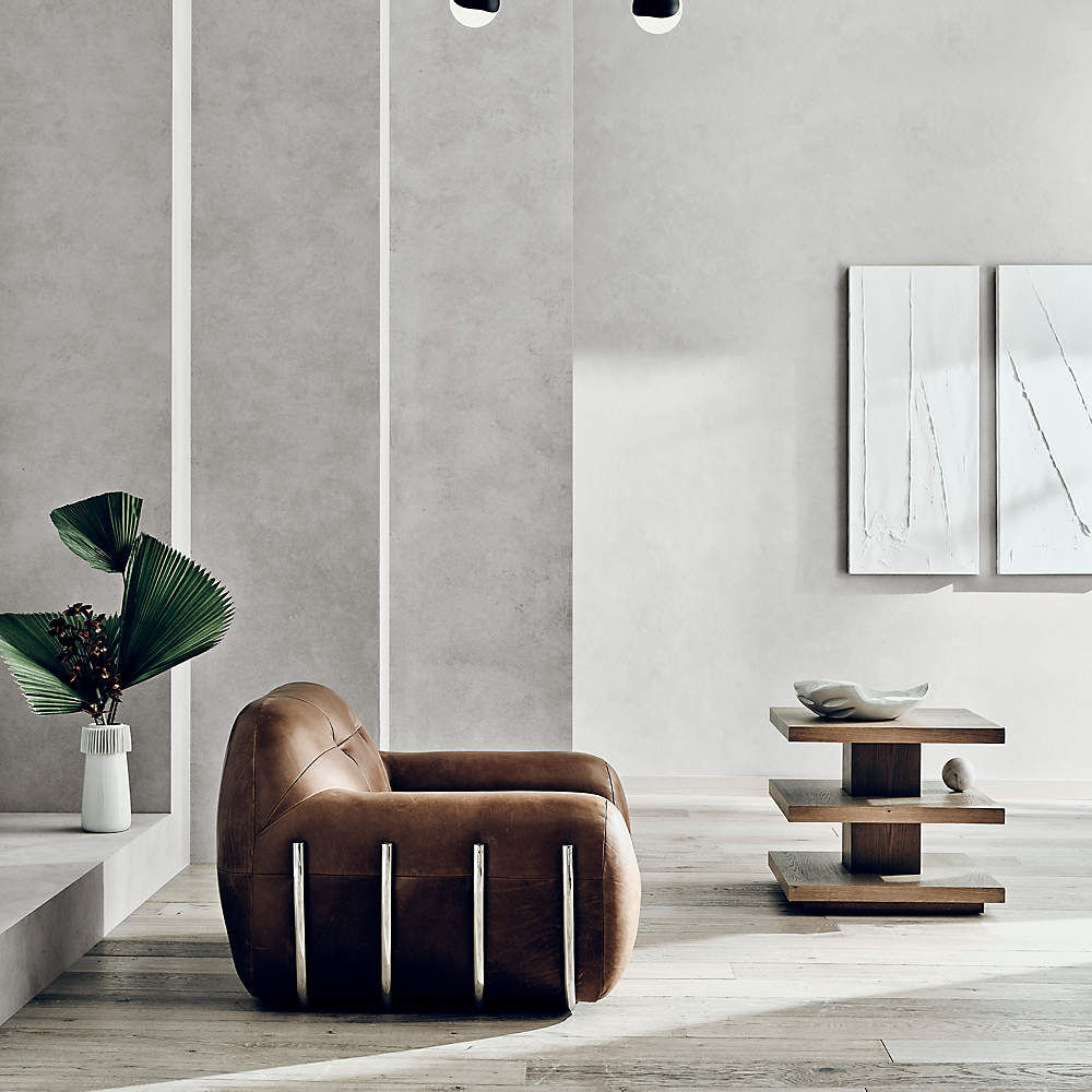 Cb2 best sale leather armchair