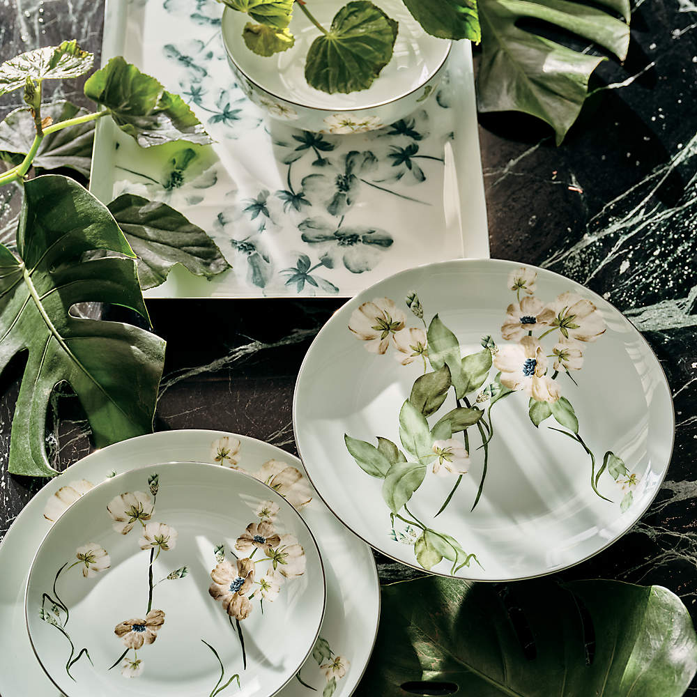 Floral serving platter outlet