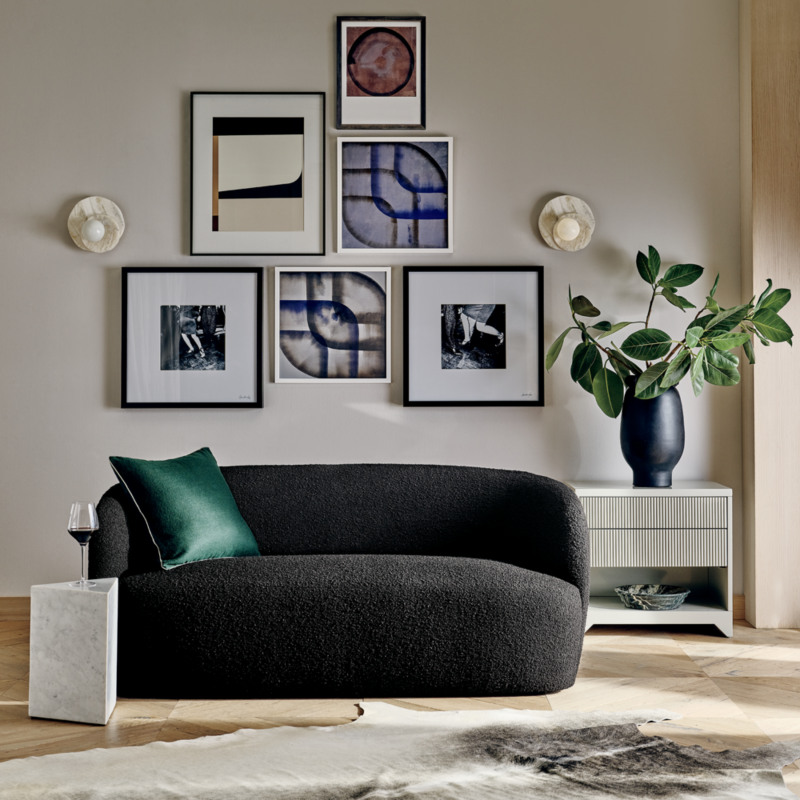 Gwyneth 68" Black Boucle Loveseat by goop - image 2 of 10