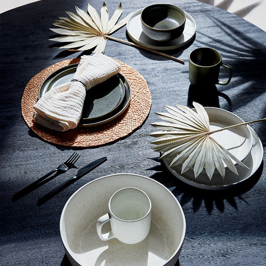 Drift White Dinnerware Set with Reactive Glaze