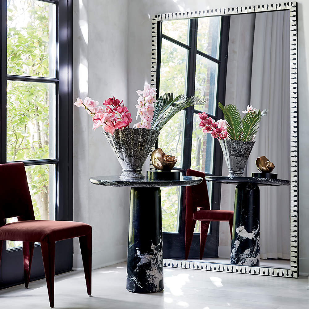 Babylon Black Marble Dining Table CB2