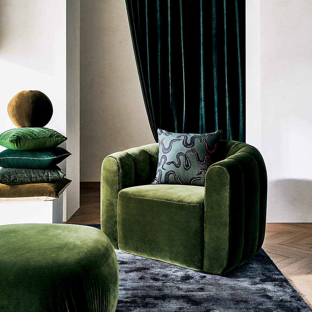 Olive green sales velvet throw pillows