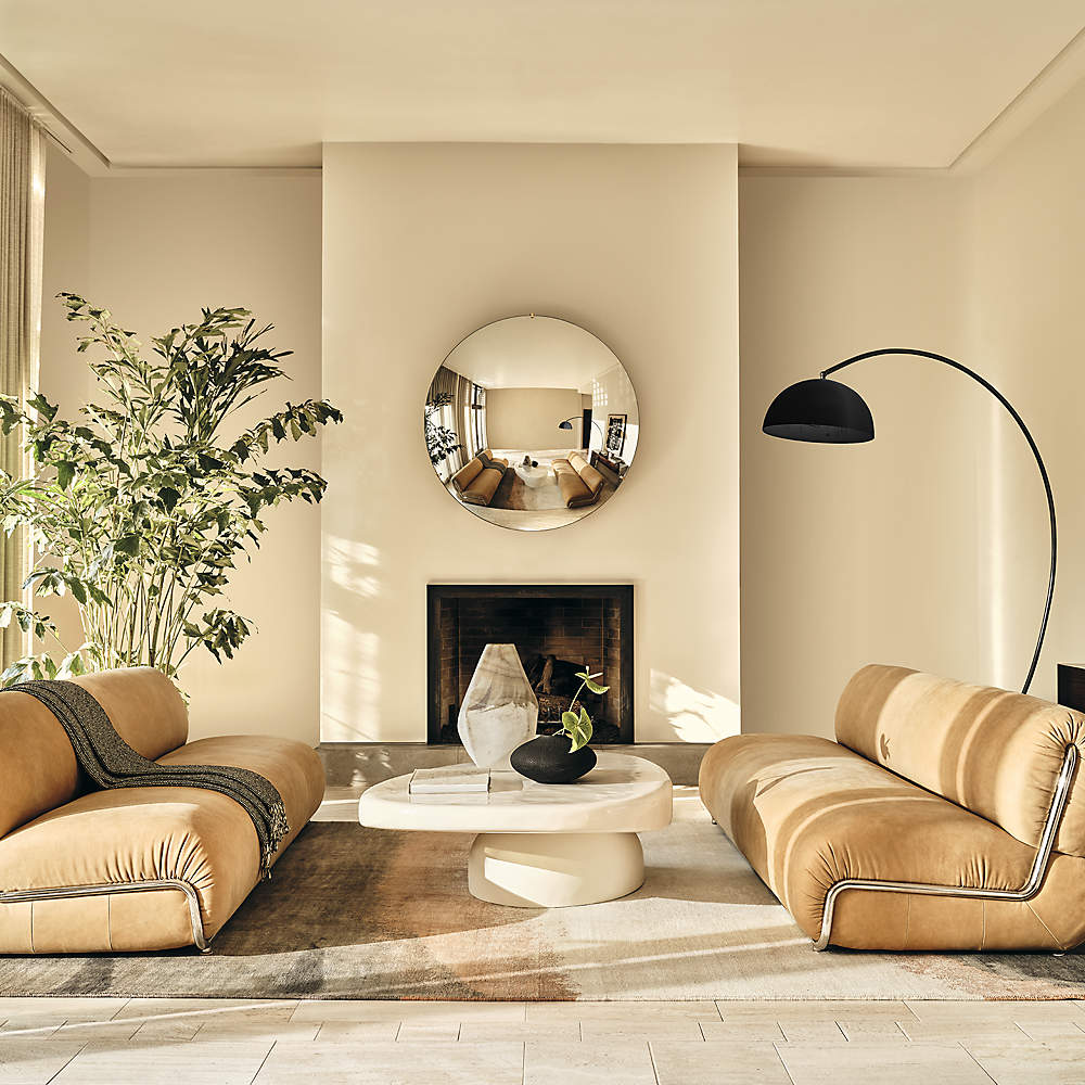 Beige leather lounge store