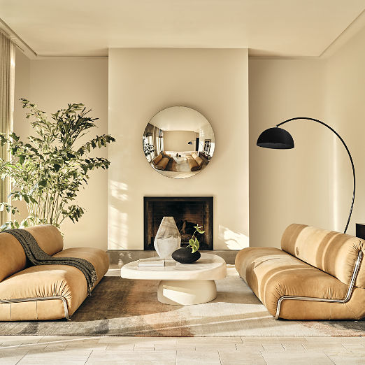 Alastor 56" Oval High-Gloss White Concrete Coffee Table