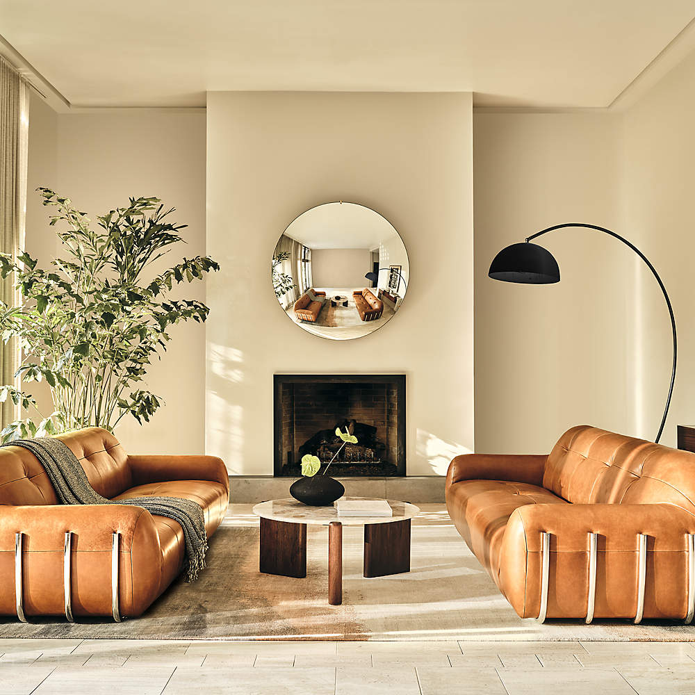Cb2 tufted on sale sofa