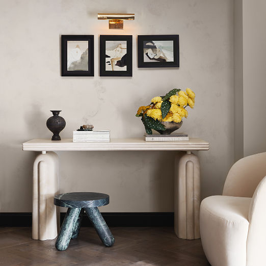 Remoli Swirled Cream Resin Desk 55"