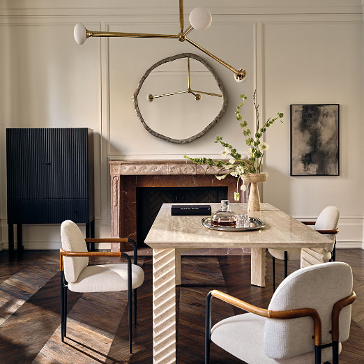 Avont White Performance Fabric Dining Armchairs Set of 4