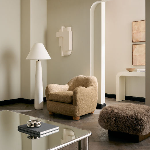 Polar White Cement Floor Lamp by Kara Mann