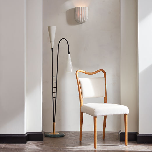 Ariel Fluted White Marble Wall Sconce