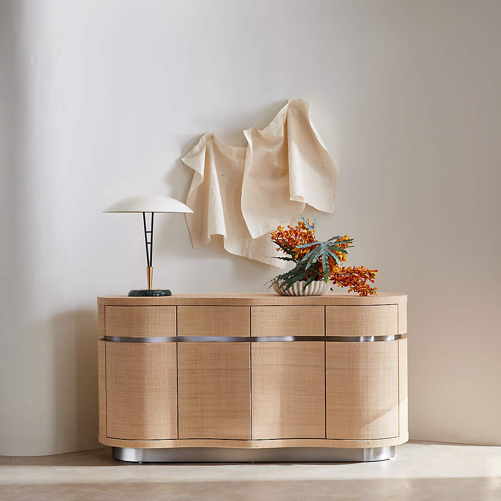 Grasscloth cheap nightstand cb2