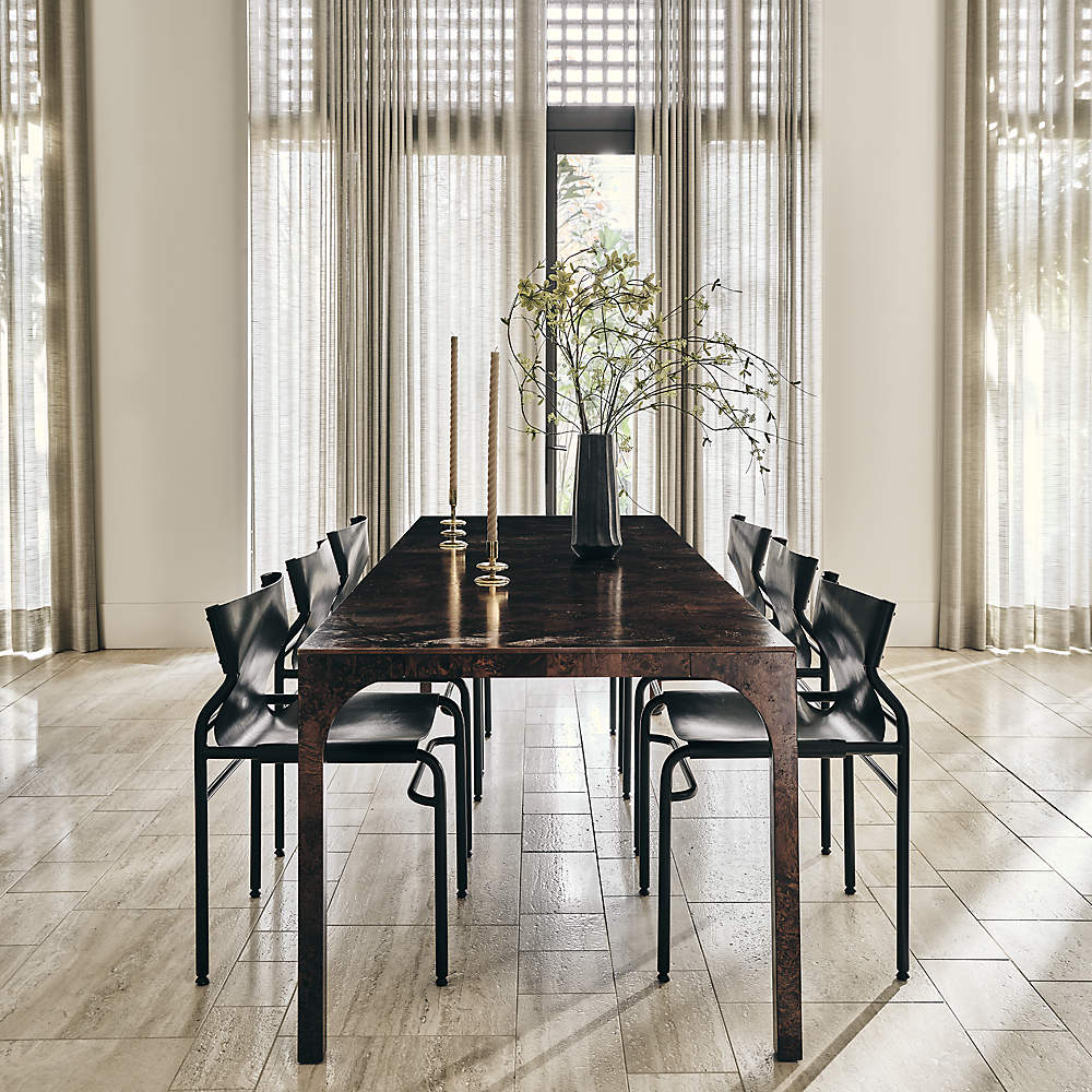 Aqua Virgo Rectangular Dark Burl Wood Dining Table 100