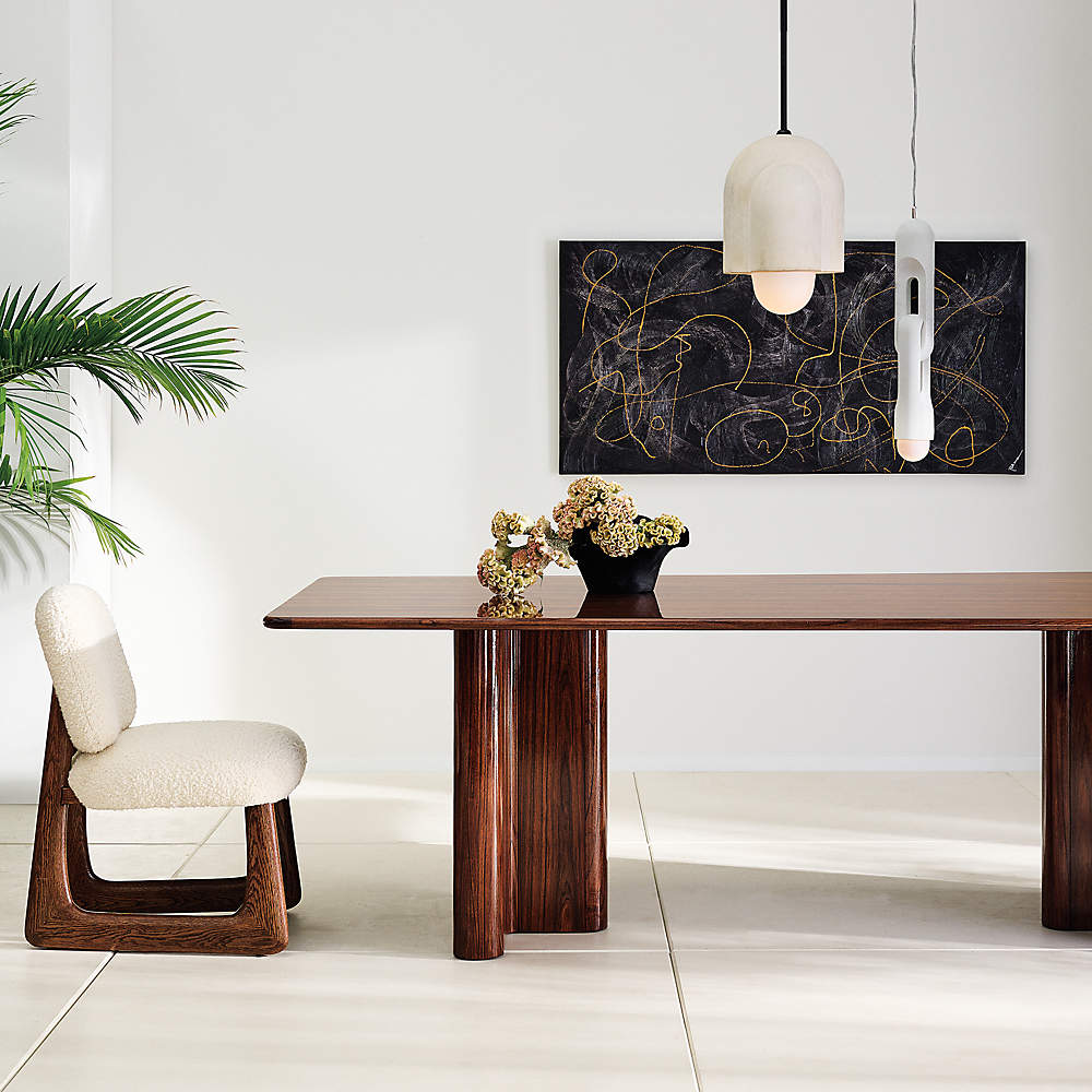 Royce Rectangular Dark Wood Dining Table 96