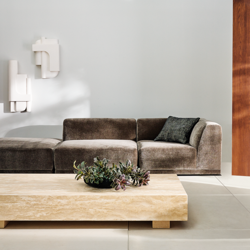 Faible Grey Performance Velvet Deep Depth Armless Chair - image 2 of 8