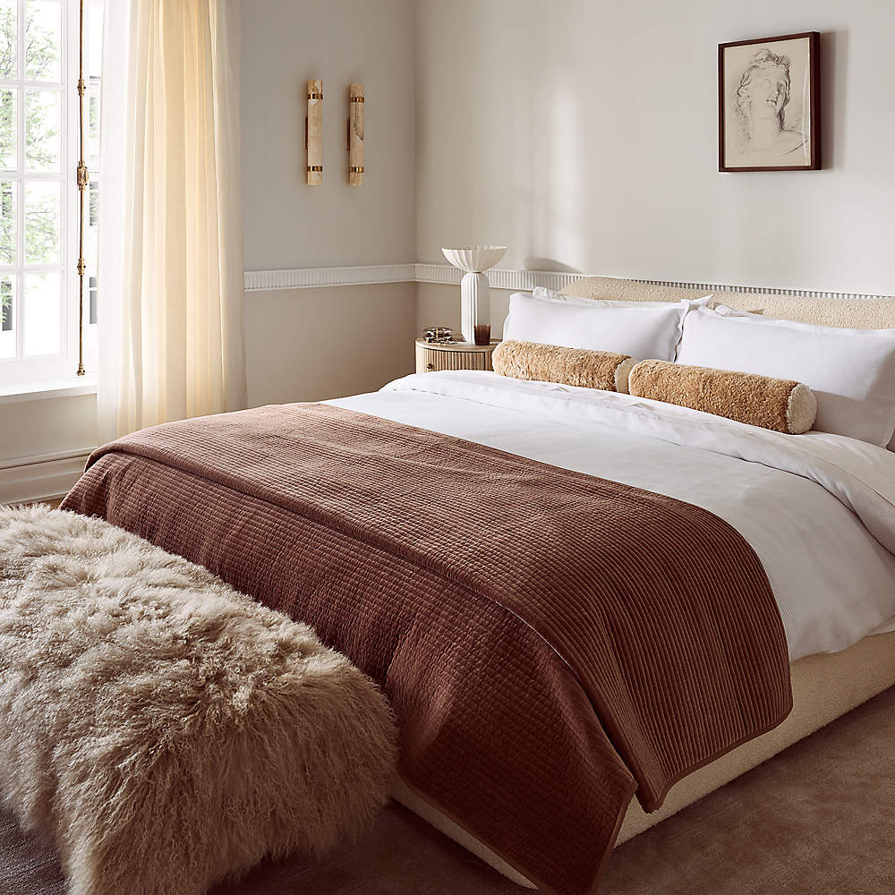 White fur euro store sham