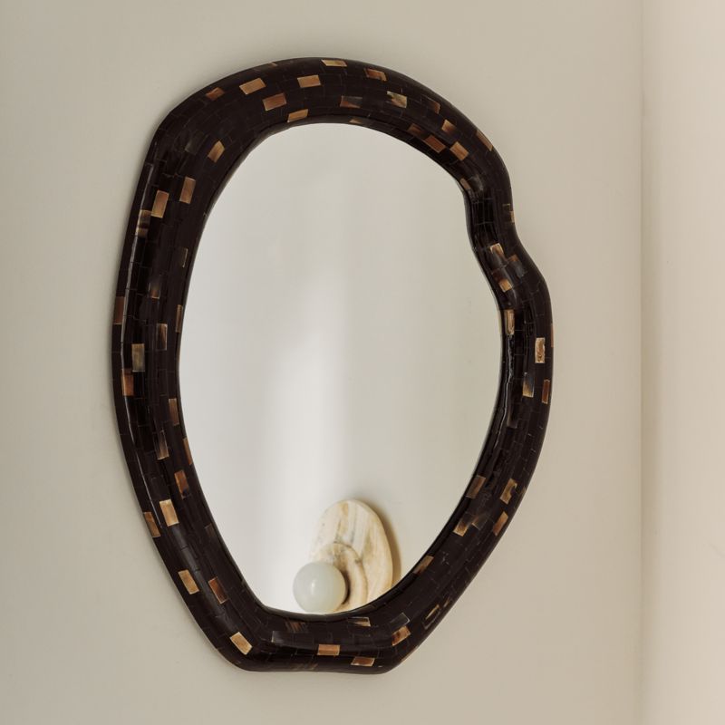 Horn Black Round Wall Mirror 31.75"x36.5" - image 7 of 8