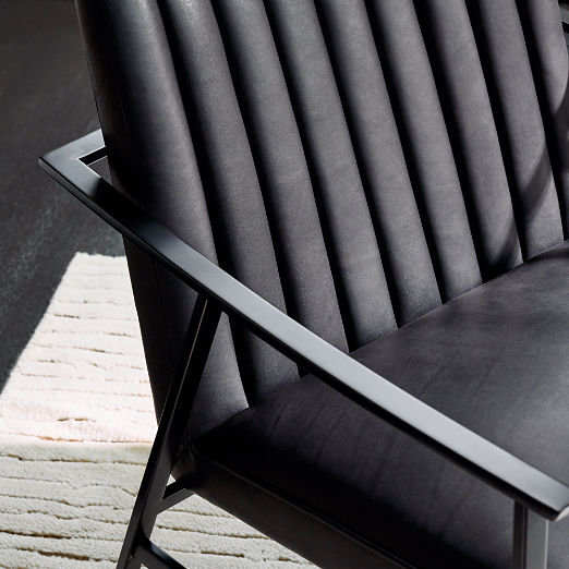 Blair Black Leather Accent Chair by Paul McCobb