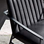 View Blair Channeled Black Leather Accent Chair - image 5 of 11