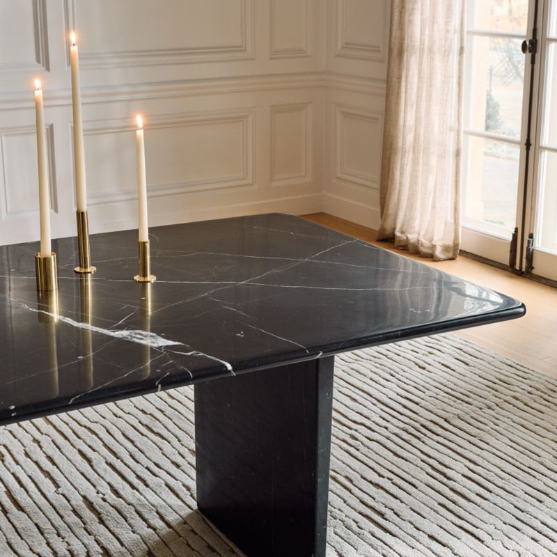 Kishi 95" Rectangular Black Marble Dining Table - image 5 of 11