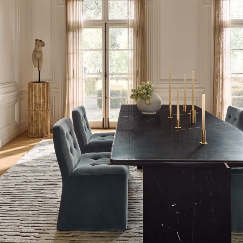 Kishi 75" Rectangular Black Marble Dining Table - image 4 of 11