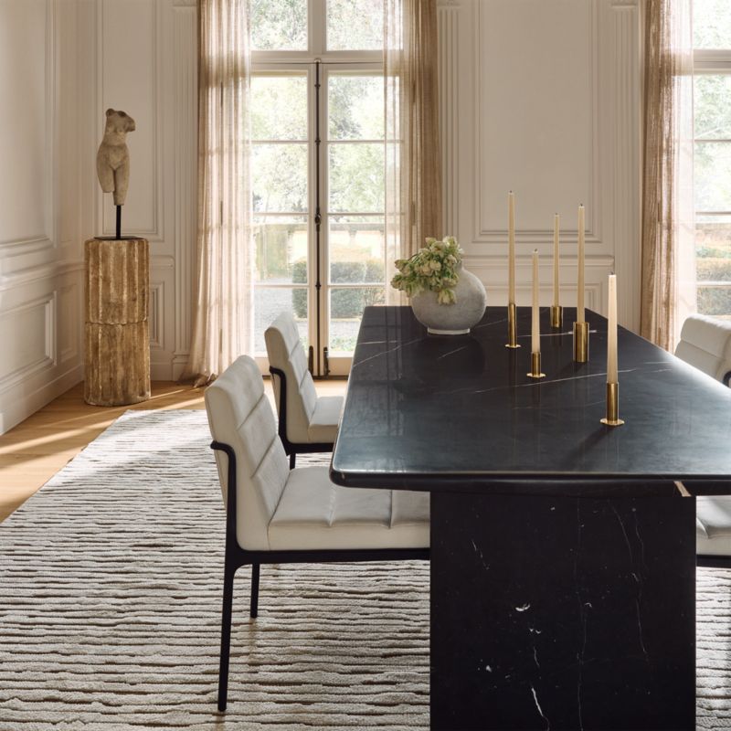 Kishi 95" Rectangular Black Marble Dining Table - image 4 of 11