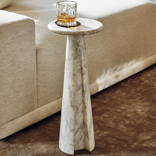 Ciccio White Marble Side Table