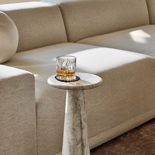 Ciccio White Marble Side Table