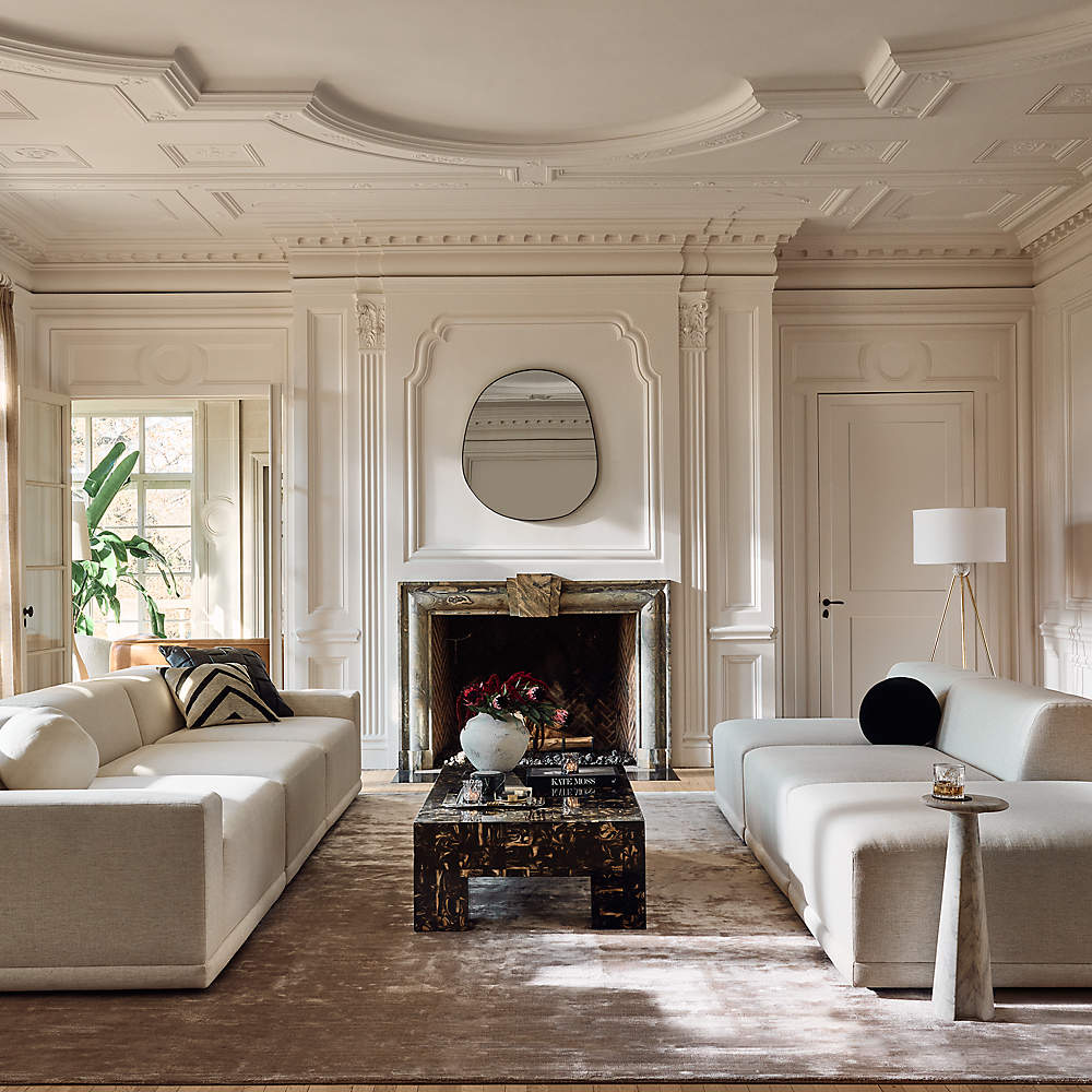 U shaped white sectional deals