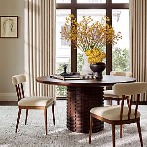 Cb2 white sales round dining table