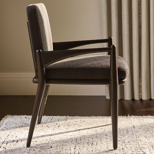 Palmas Black Upholstered Dining Armchair