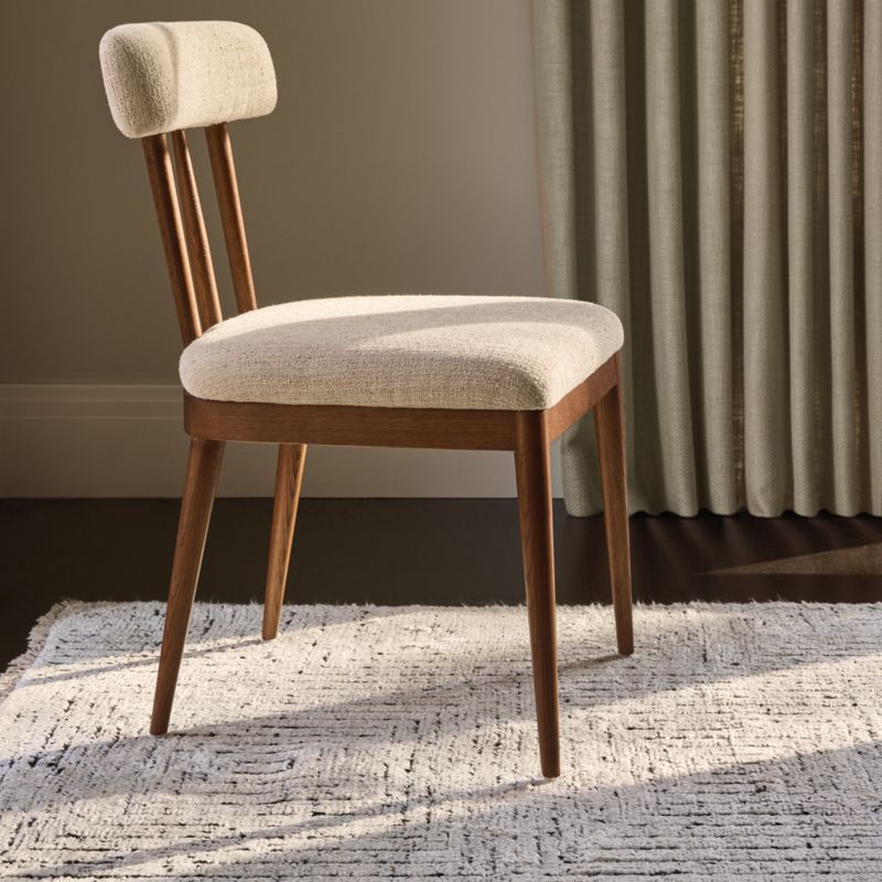 Arcos Oak Wood and Ivory Upholstered Dining Chair - image 6 of 13