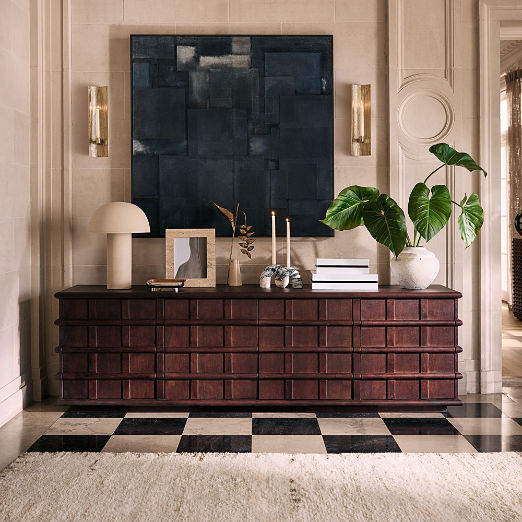 Alpena 90" Dark Acacia Wood Credenza