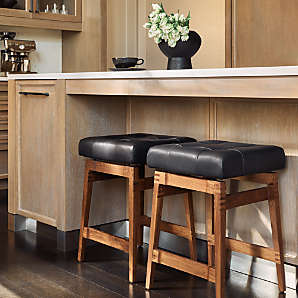 Cb2 leather counter online stools